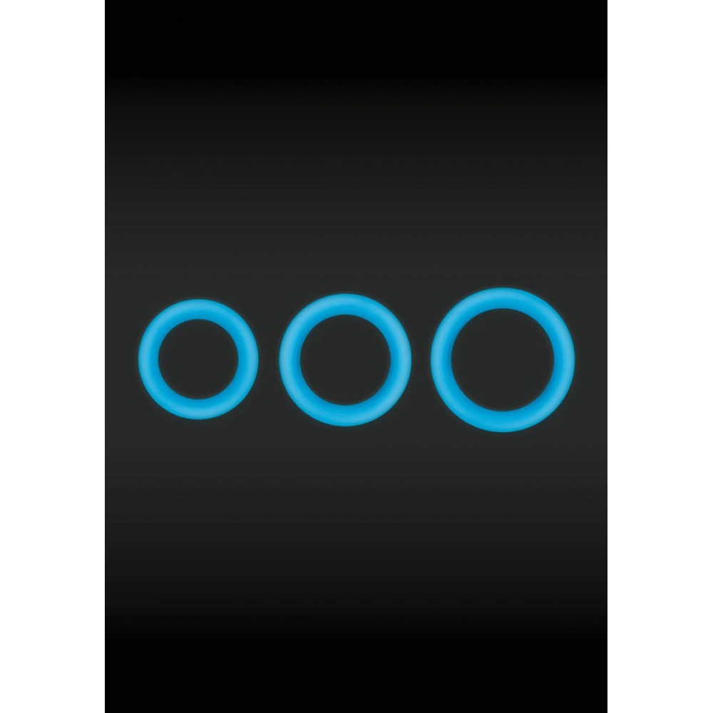 Разное - Эрекционное кольцо для пениса люминесцентное NS Novelties Firefly синее, М 3