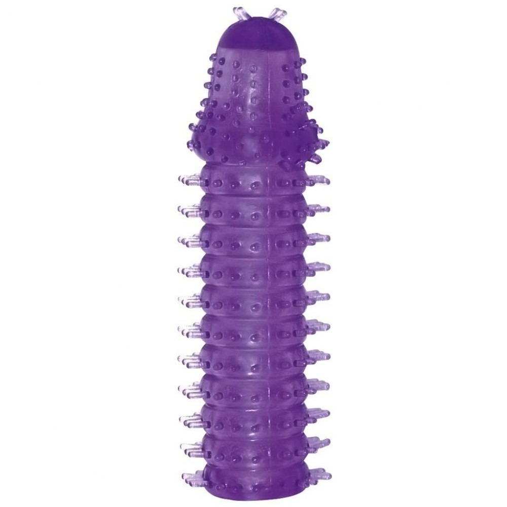 Секс игрушки - Фиолетовая насадка на член с усиками и закрытой головкой