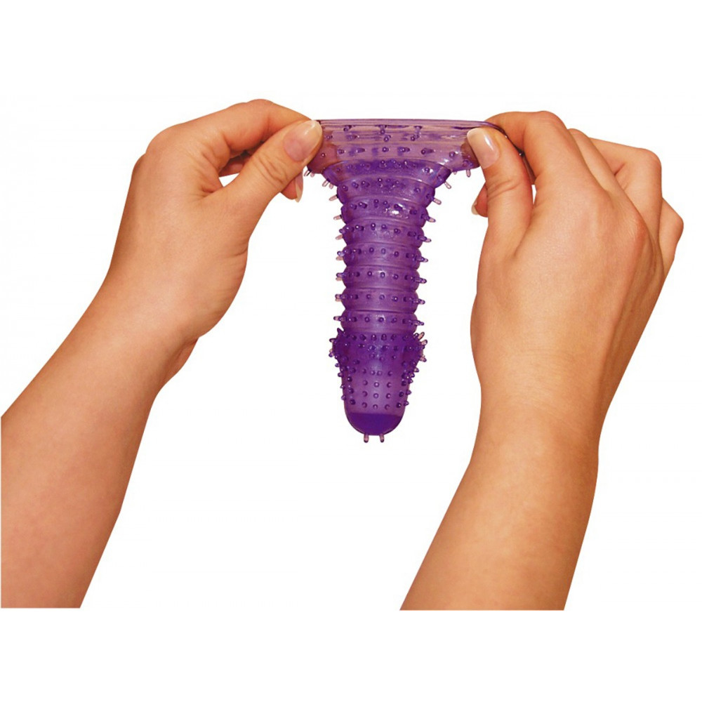 Секс игрушки - Фиолетовая насадка на член с усиками и закрытой головкой 3