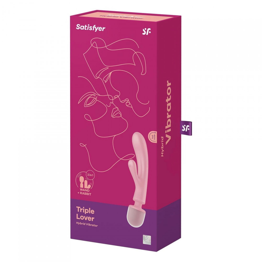 Разное - Гибридный вибратор Микрофон-Кролик Satisfyer Triple Lover, розовый 3