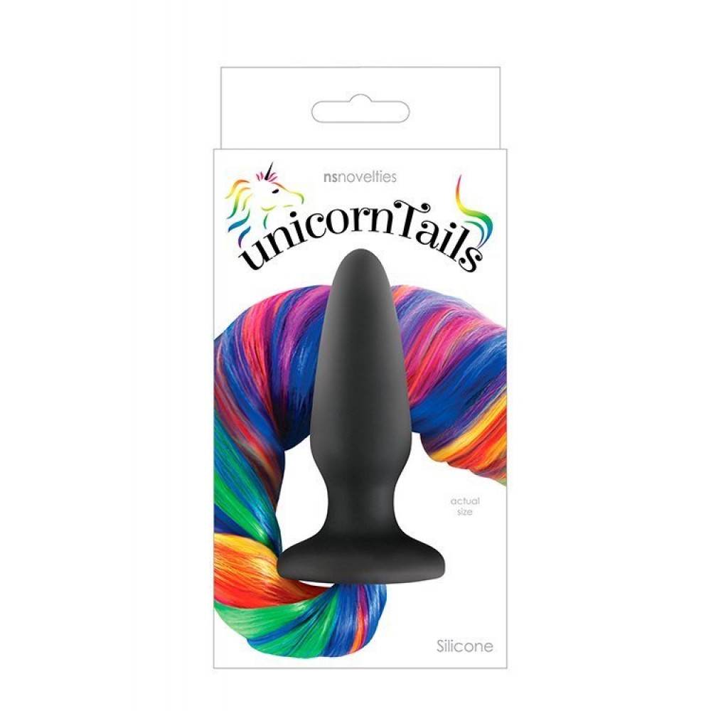 Анальные игрушки - Анальная пробка NS Novelties Unicorn Tails, Радужный хвост 1