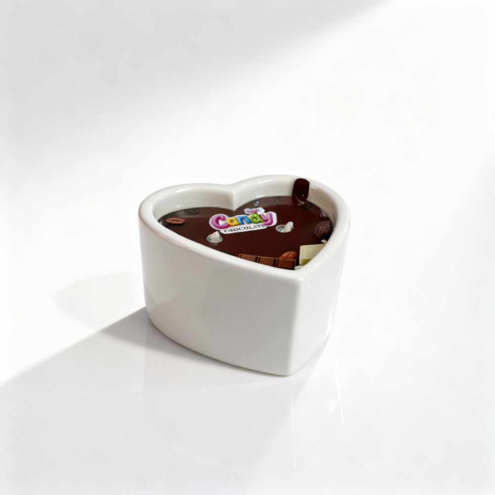 Для масажу - Масажна свічка з ароматом шоколаду Candy Chocolate у формі серця, 70 мл 10