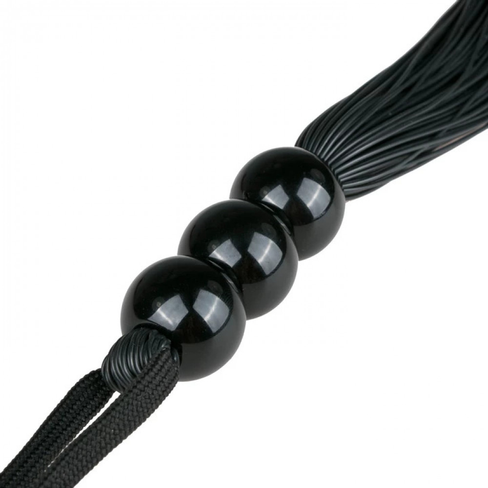 Плети, стеки, флоггеры, тиклеры - Плетка силиконовая Easytoys Black Silicone Whip, 32 см 2