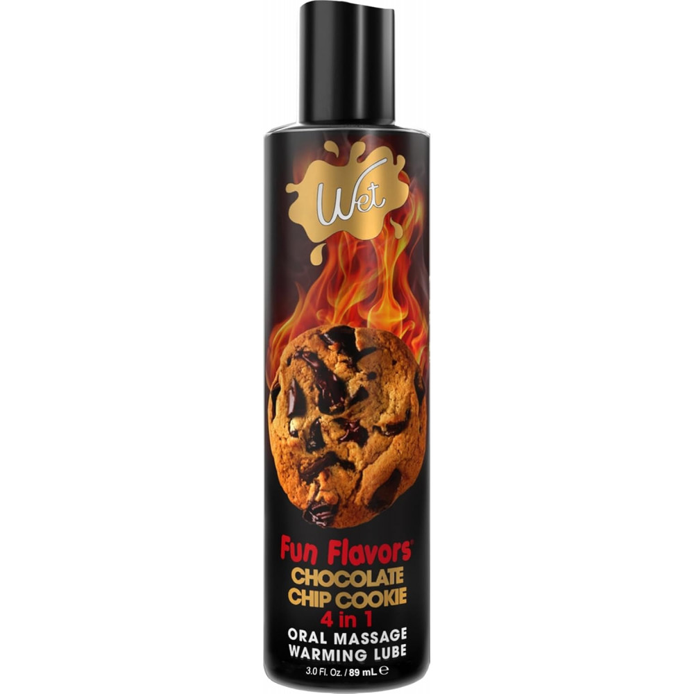Оральні змазки - Їстівний лубрикант 4 в 1 WET Chocolate Chip Cookie зі смаком печива з шоколадною крихтою, 89 мл