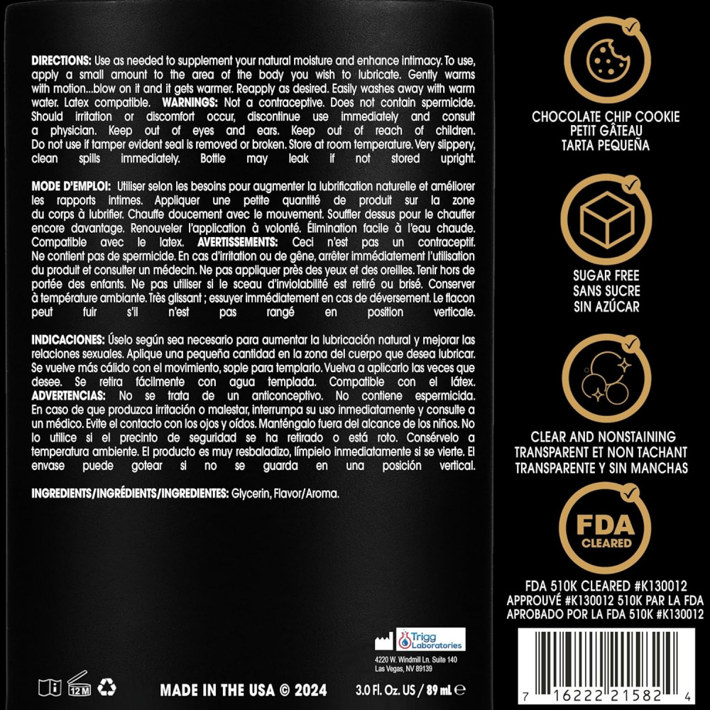 Оральні змазки - Їстівний лубрикант 4 в 1 WET Chocolate Chip Cookie зі смаком печива з шоколадною крихтою, 89 мл 4