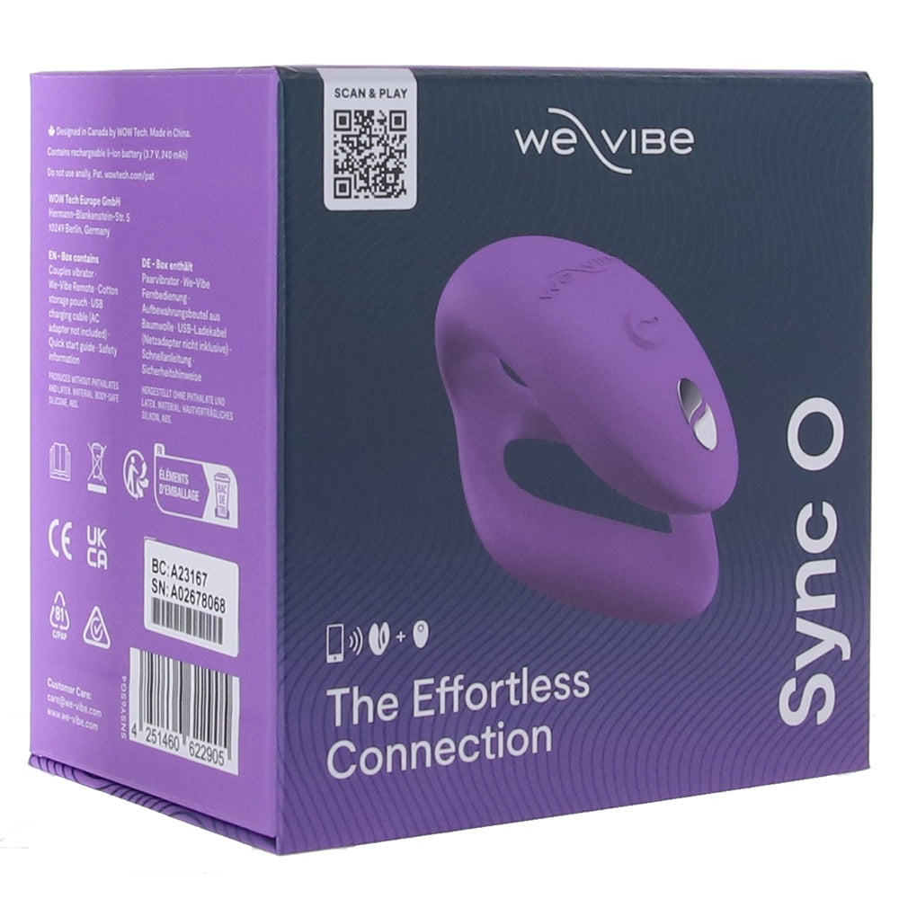 Вибраторы We-Vibe - Смарт - Вибратор для пары WE-VIBE SYNC O LIGHT, фиолетовый