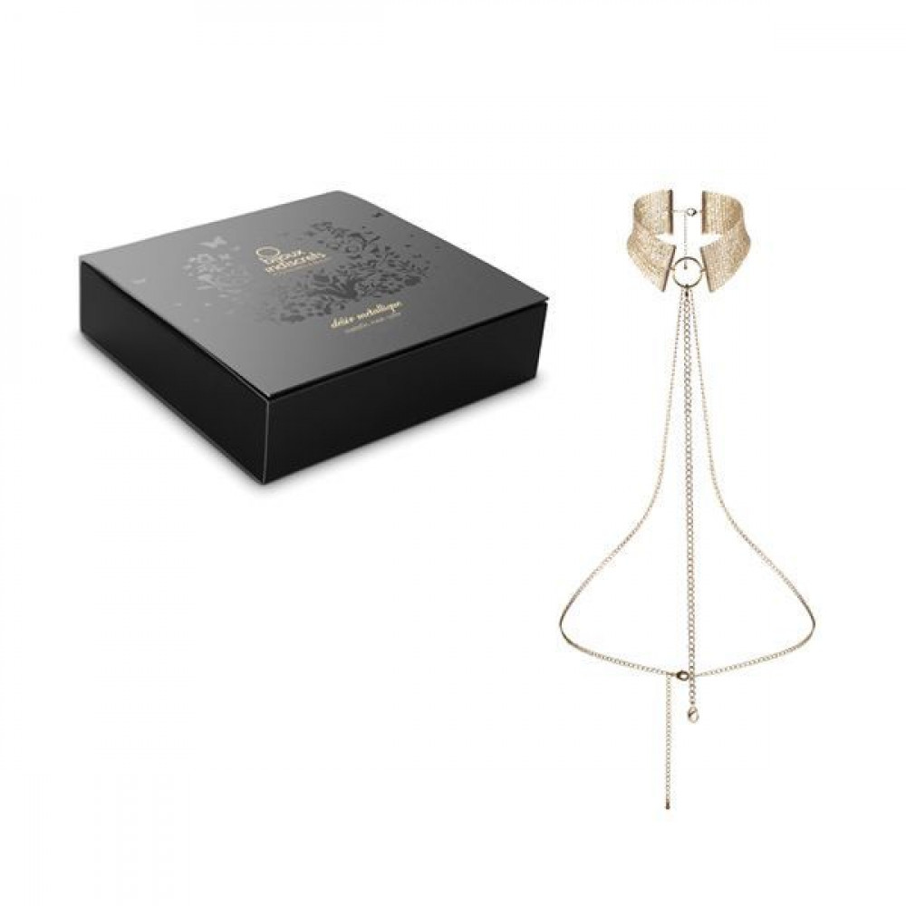 Интимные украшения - Ожерелье-воротник Bijoux Indiscrets Desir Metallique Collar - Gold 5