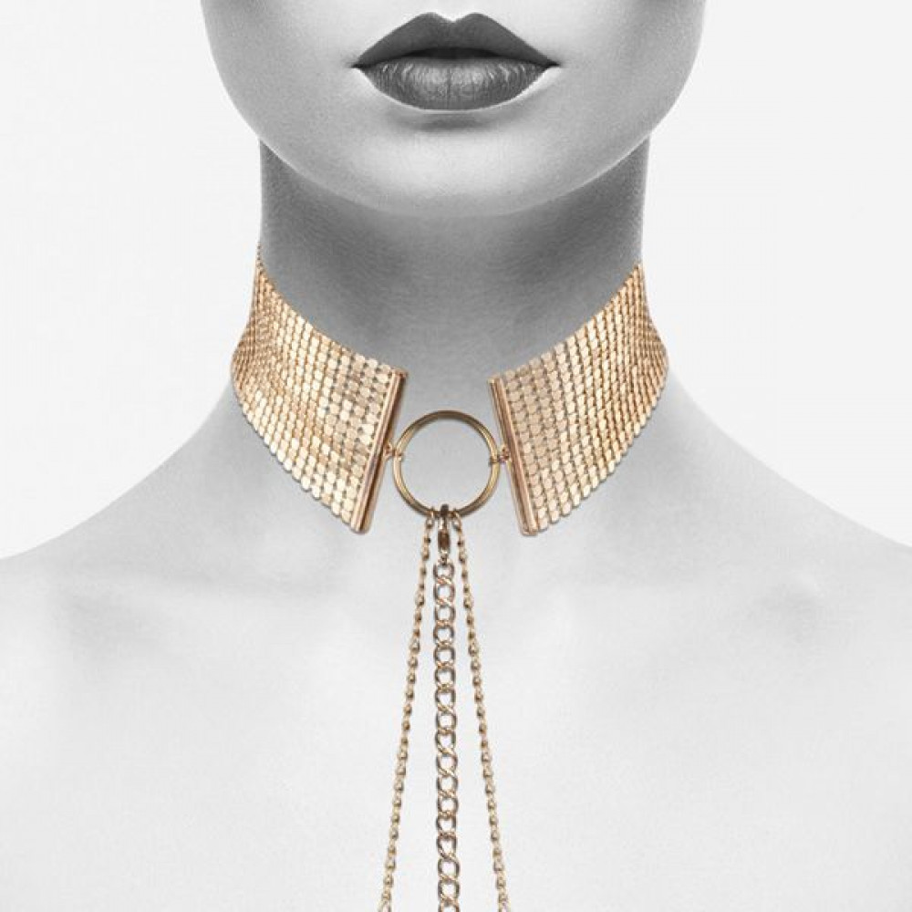 Интимные украшения - Ожерелье-воротник Bijoux Indiscrets Desir Metallique Collar - Gold 3