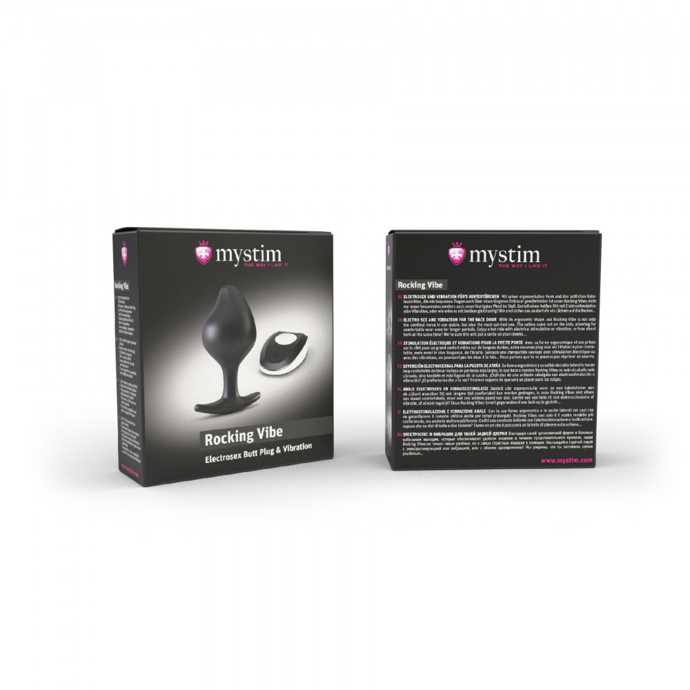 Різне - Силіконова анальна пробка Mystim Rocking Vibe з вібрацією і пультом для електростимулятора, 3,7 см 4