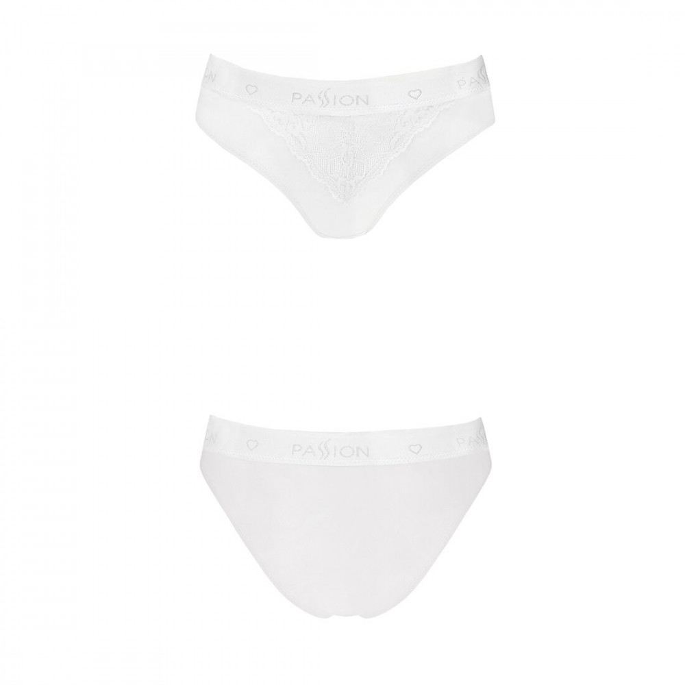 Эротические комплекты - Трусики с широкой резинкой и кружевом Passion PS001 PANTIES white, size L 2