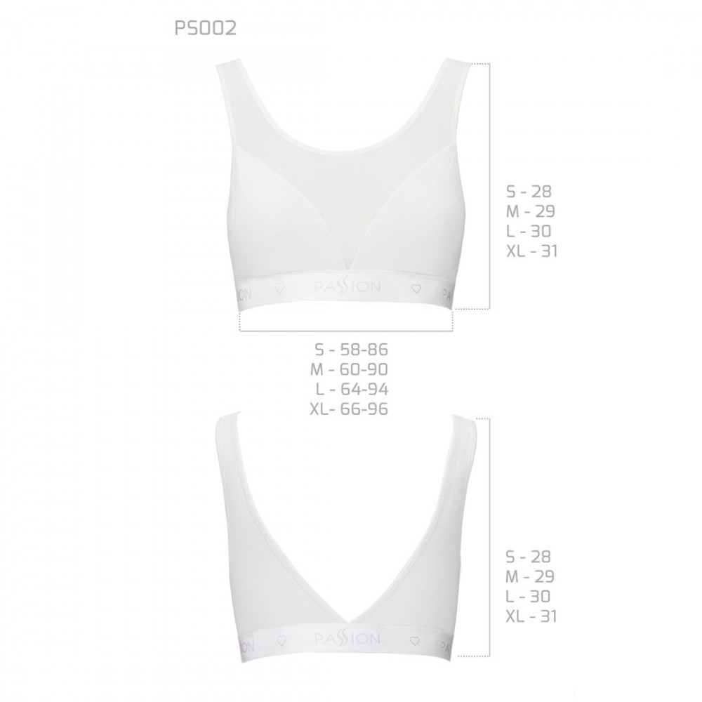 Эротические комплекты - Топ с прозрачной вставкой Passion PS002 TOP white, size S 1