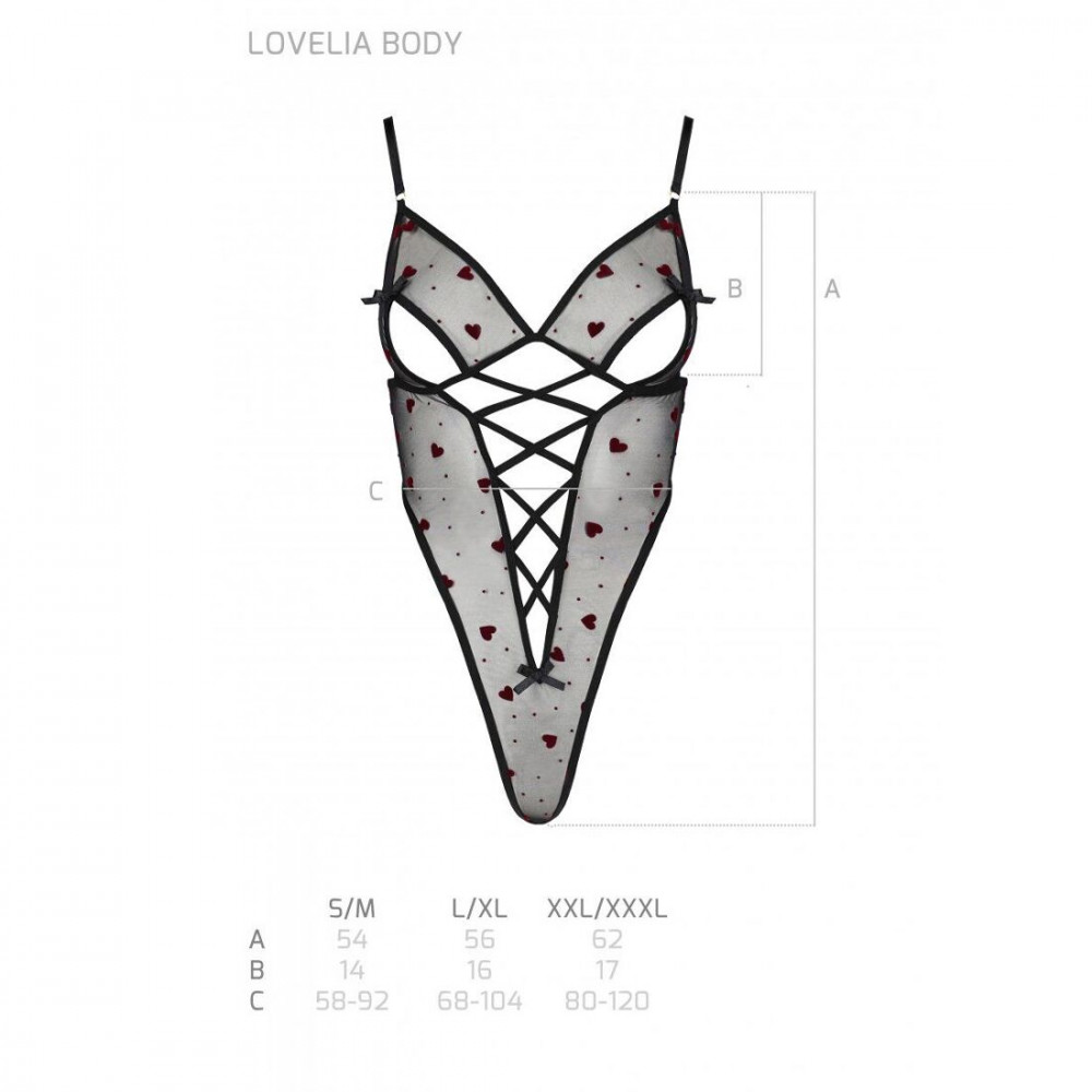 Эротическое боди - Эротическое боди с рисунком LOVELIA BODY black L/XL - Passion 1