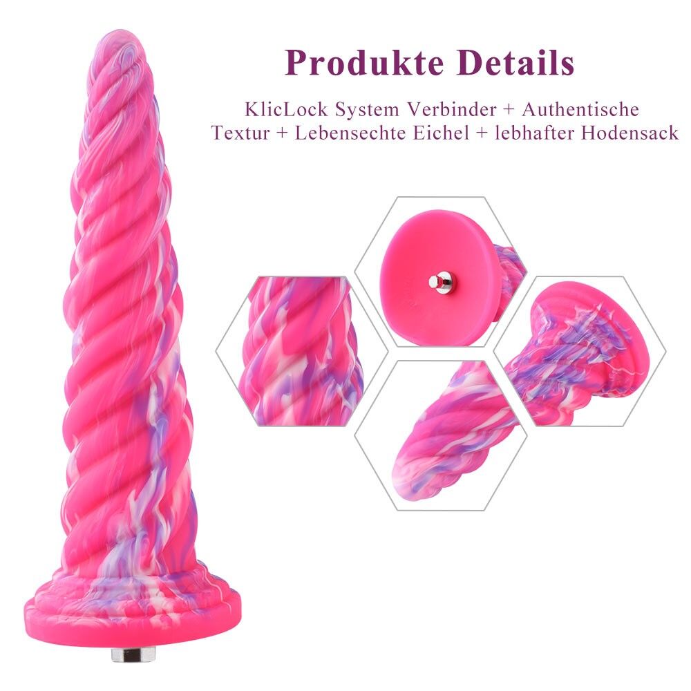 Дилдо - Фантазийный фаллоимитатор 10.12″ для секс-машин Hismith Silicone Dildo rose Monster Series, KlicLok 3