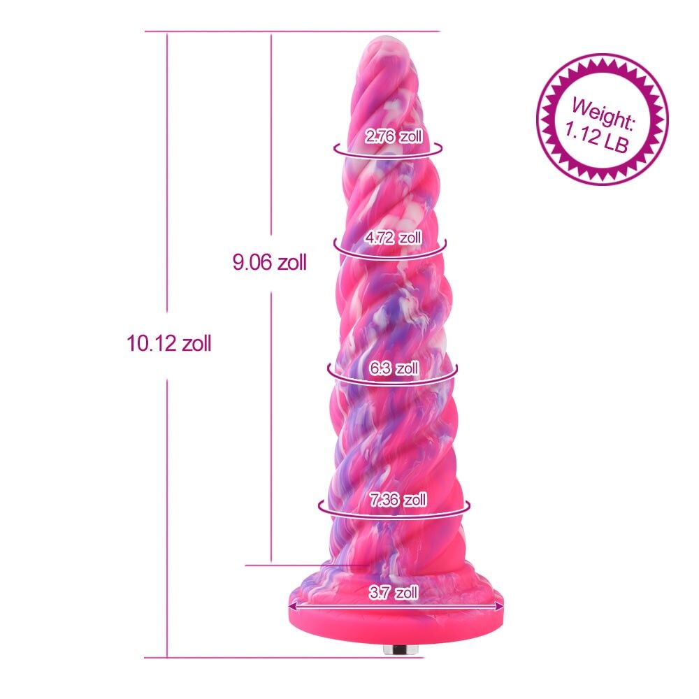 Дилдо - Фантазийный фаллоимитатор 10.12″ для секс-машин Hismith Silicone Dildo rose Monster Series, KlicLok 1