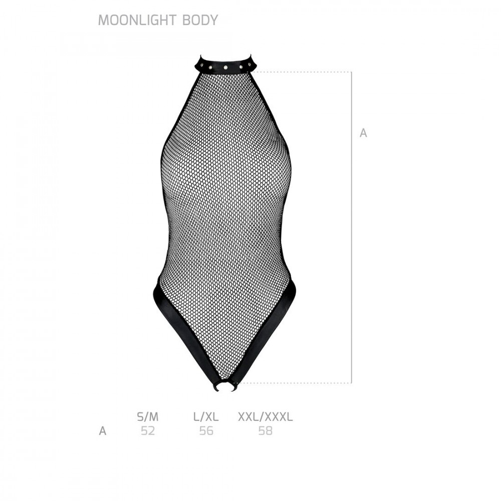 Эротическое боди - Боди-халтер с открытым доступом Passion MOONLIGHT BODY S/M black 1