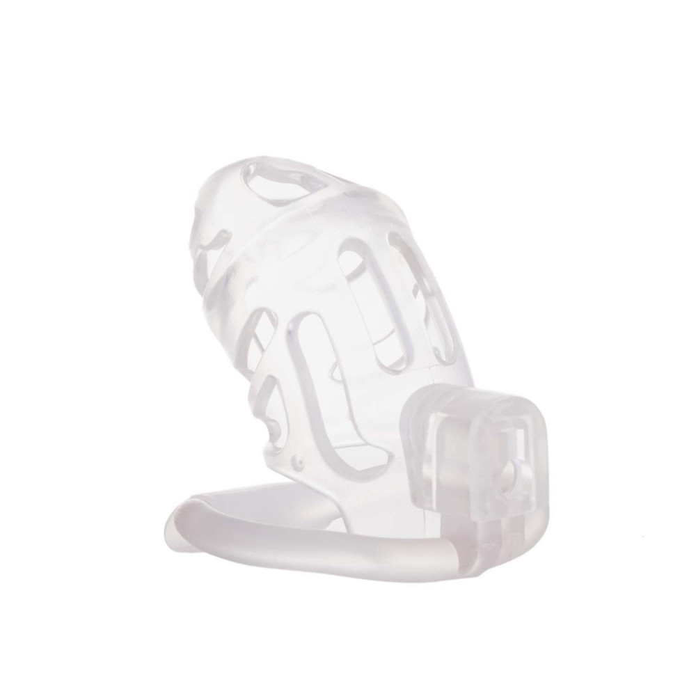 Наручники, веревки, бондажы, поножи - Клетка для пениса LOCKINK SEVANDA Plastic Penis Chastity Cage - Transparent 4