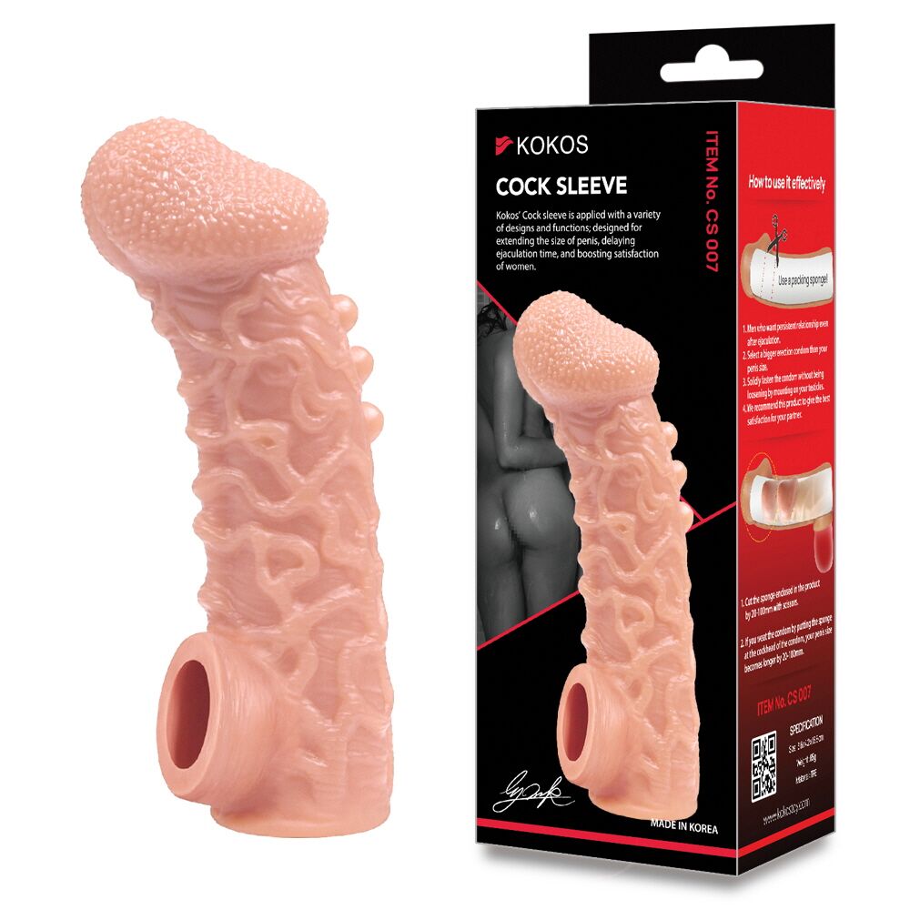 Эрекционные кольца без вибрации - Насадка на член Kokos Cock Sleeve CS 007 L 1