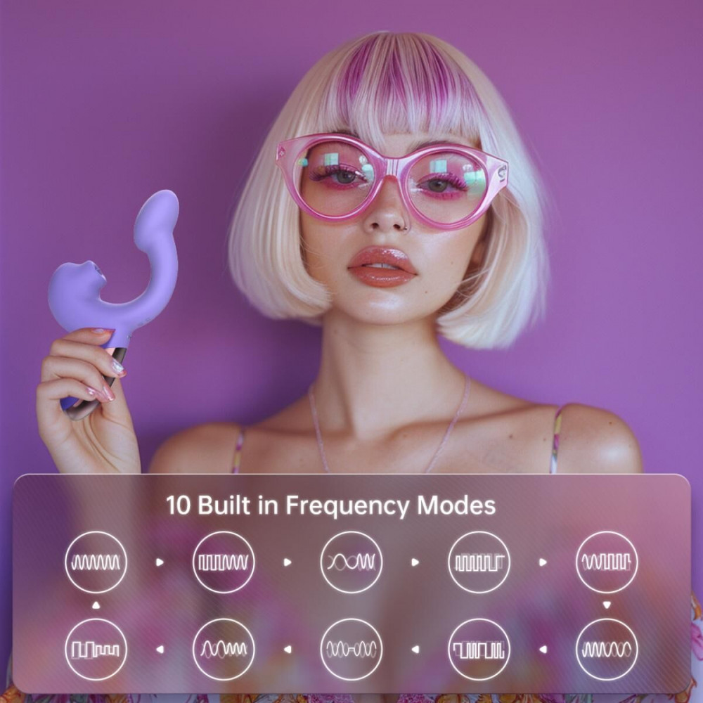 Вибратор-кролик - Смарт-вибратор Magic Motion Ponder Purple, двойная стимуляция, виброяйцо+язычок для клитора 9