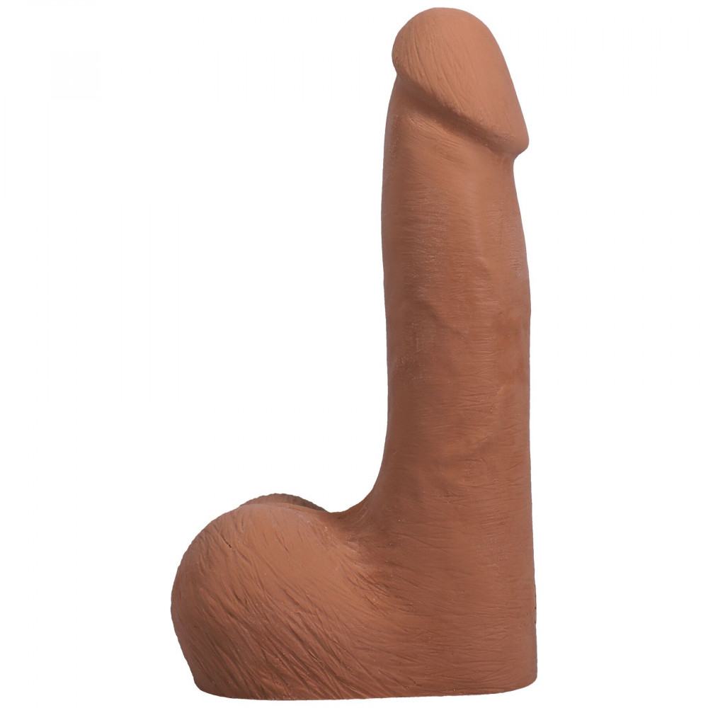 Фалоімітатор - Фалоімітатор Doc Johnson The Realistic Cock ULTRASKYN - 7 Inch with Balls Caramel 1