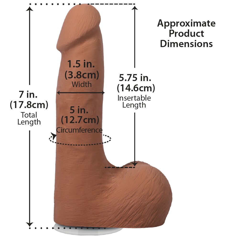 Фалоімітатор - Фалоімітатор Doc Johnson The Realistic Cock ULTRASKYN - 7 Inch with Balls Caramel 4