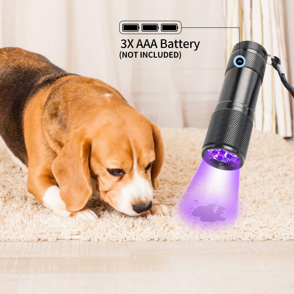  - Ультрафіолетовий світлодіодний ліхтарик, чорний, 8,7 × 2,5 см 3