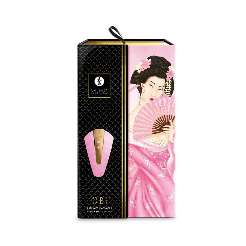 Секс игрушки - Вибратор для клитора Shunga Obi нежно розовый, 11.5 см x 7 см 1