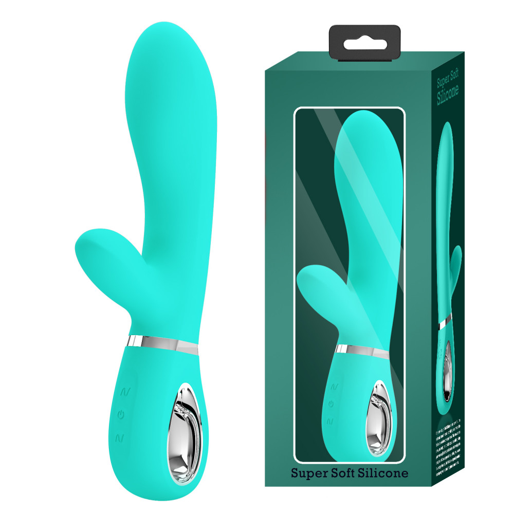  - Вібратор з м'якою головкою і кліторальной стимуляцією Pretty Love - Thomas USB Green, BI-014621-4