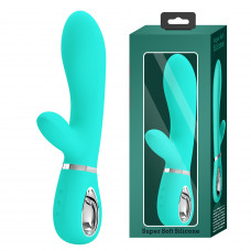 Вібратор з м'якою головкою і кліторальной стимуляцією Pretty Love - Thomas USB Green, BI-014621-4