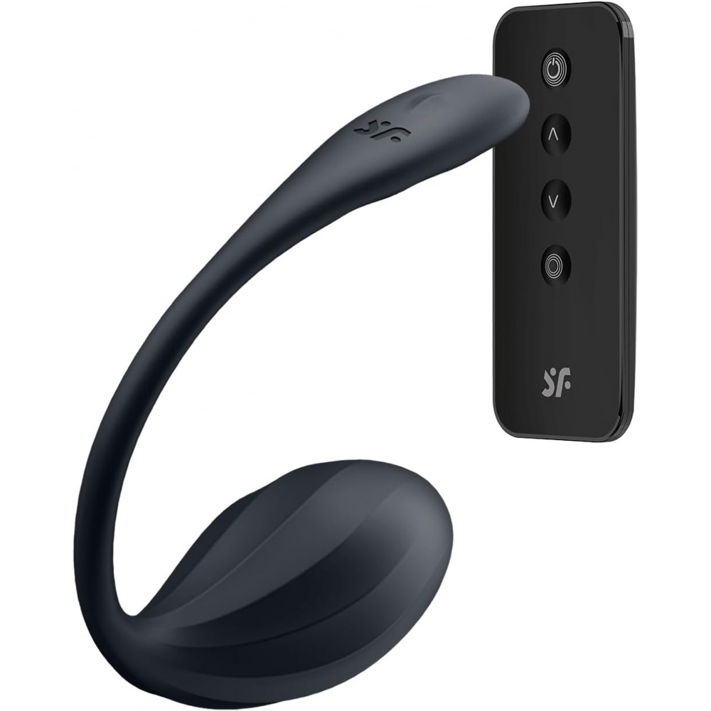 Разное - Вибратор в трусики Satisfyer Ribbed Petal с приложением и пультом, черный 1