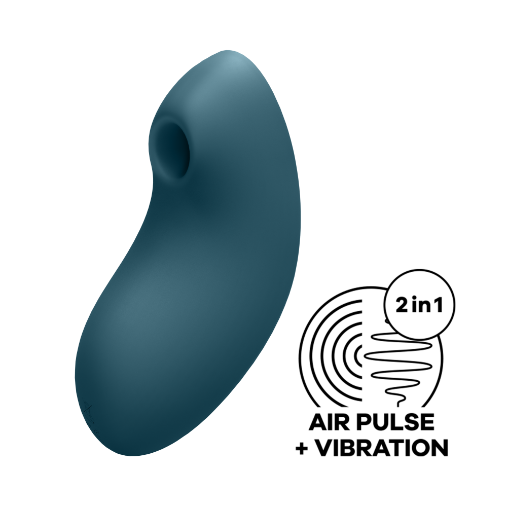 Мастурбатор - Вакуумный стимулятор клитора с вибрацией, Vulva Lover 2 цвет: синий Satisfyer (Германия)