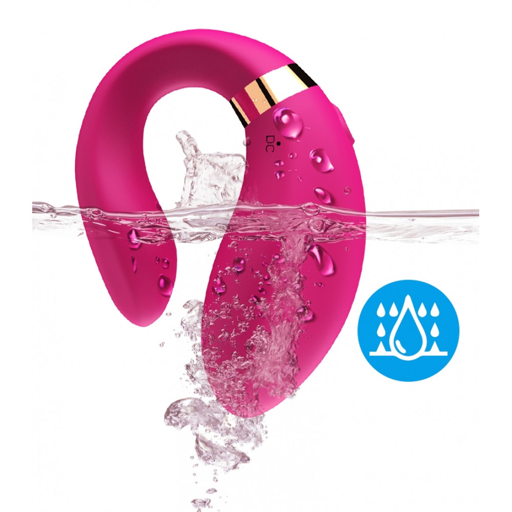 Вибратор - Вибромассажер для пар Boss Series с пультом ДУ - Couple Vibrator Pink USB 9 Function, BS5200030 3