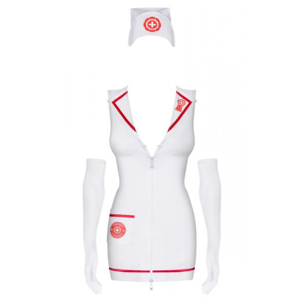 Эротические костюмы - Медсестра платье + перчатки emergency dress stetoskop obsessive SM 3