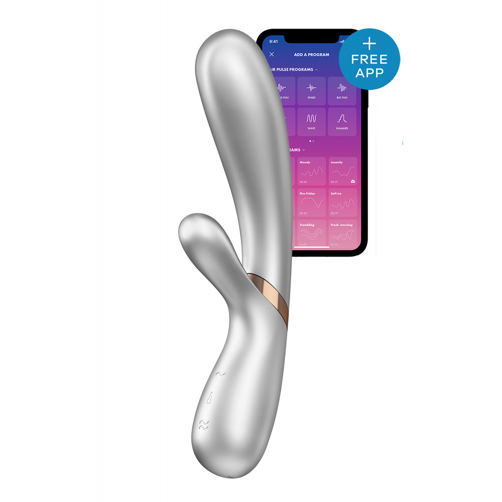 Двойной вибратор - T360178 Двойной смарт вибратор с функцией нагрева Satisfyer Hot Lover Silver