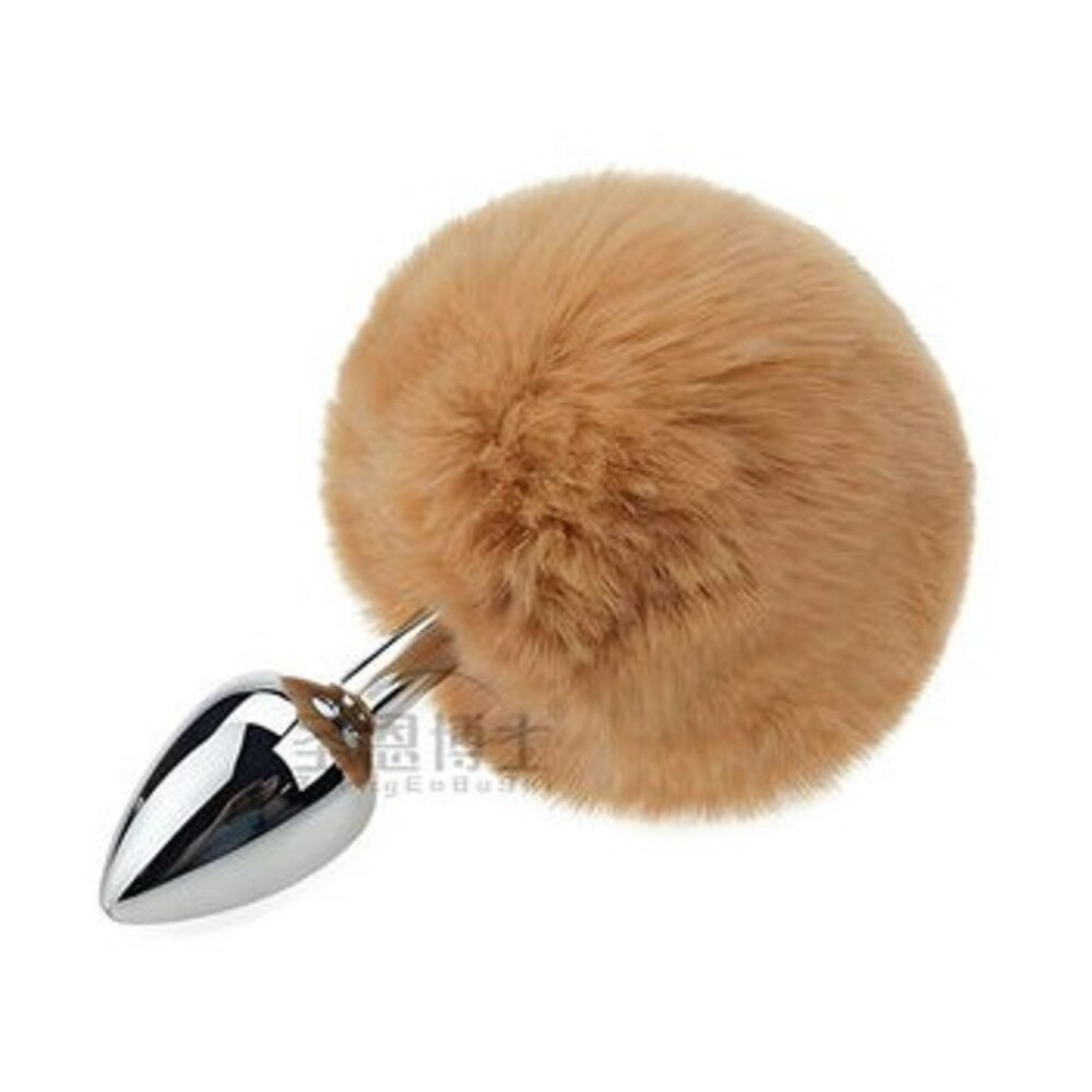 Анальные игрушки без вибрации - Анальная пробка с хвостом SKN-Z40 Brown ( размер XS )