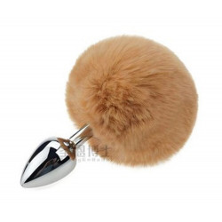 Анальная пробка с хвостом SKN-Z40 Brown ( размер XS )