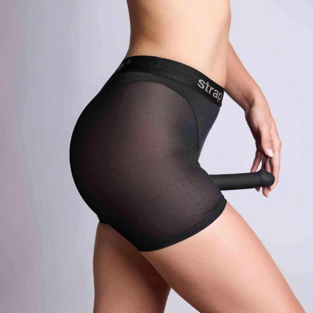 Страпоны - Шорты с фиксацией дилдо Strap-On-Me Harness Lingerie Halo - XS - Black 4