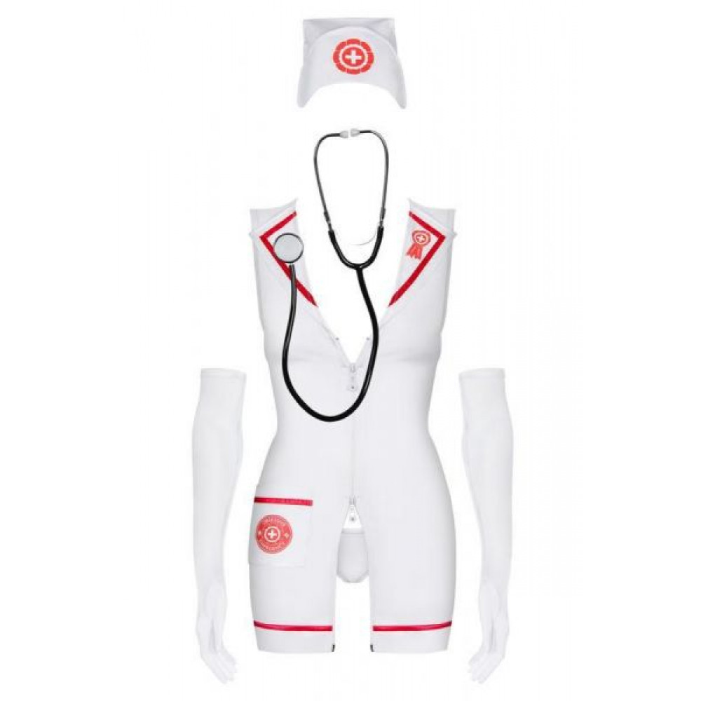 Эротические костюмы - Медсестра платье + перчатки emergency dress stetoskop obsessive SM 5
