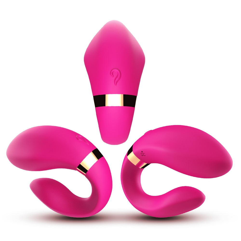 Вибратор - Вибромассажер для пар Boss Series с пультом ДУ - Couple Vibrator Pink USB 9 Function, BS5200030 6