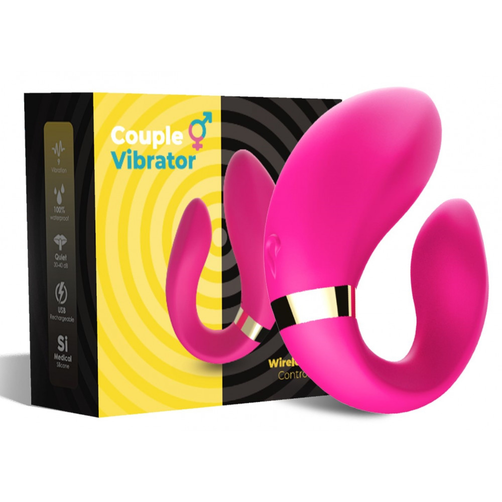 Вибратор - Вибромассажер для пар Boss Series с пультом ДУ - Couple Vibrator Pink USB 9 Function, BS5200030