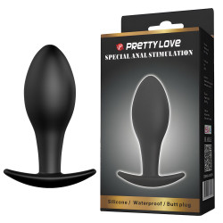 Анальная пробка Pretty Love Special с ограничителем, черная, 8.5 х 3.1 см