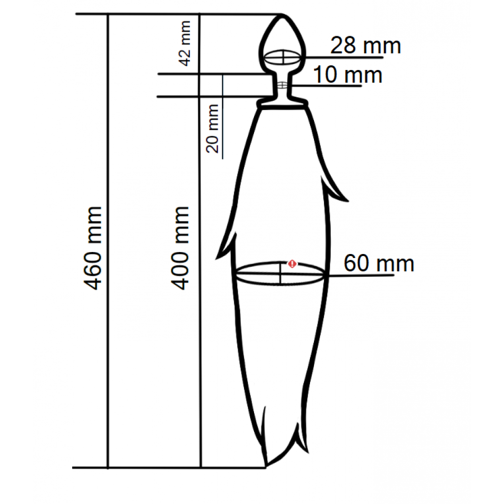 - Анальная пробка с хвостом EGZO - Fox Tail Silver Plug Light Gray, size S 2