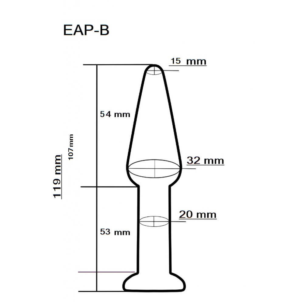 Разное - Анальный плаг из стекла EGZO EAP-B ( длина 11.9 см, диаметр 3.2 см ) 2