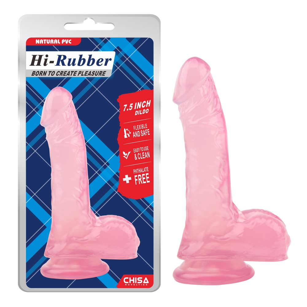 Фаллоимитаторы реалистичные - Фаллоимитатор Chisa HI-RUBBER 7.5, Pink 1