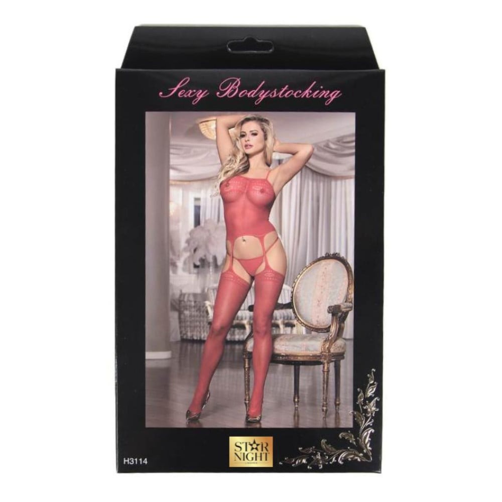 Різне - Бодістокінг у сіточку з імітацією панчох Star Night чорний XS-M 3