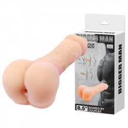 Мастурбатор-насадка в виде пениса BAILE Bigger Man Penis реалистичный, киберкожа, 21.5 × 4.5 см