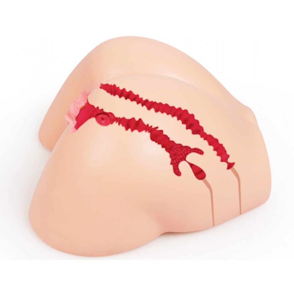 Секс игрушки - Мастурбатор полуторс анус+вагина с вибрацией двухслойный Kokos ADEL ONAHOLE 001 8