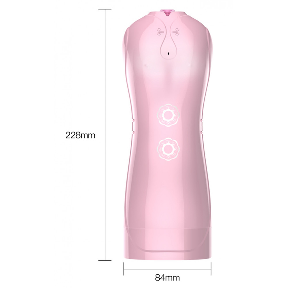  - Мастурбатор з вібростимуляцією FOXSHOW Vibrating and Flashing Masturbation Cup Pink USB 7+7 Function, BS6300022 8