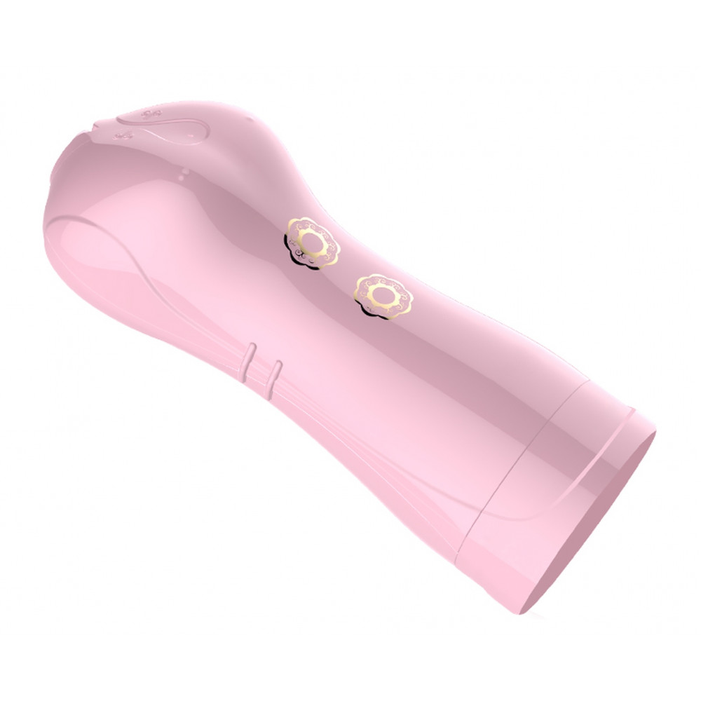 Мастурбаторы вагины - Мастурбатор с вибростимуляцией FOXSHOW Vibrating and Flashing Masturbation Cup Pink USB 7+7 Function, BS6300022 9