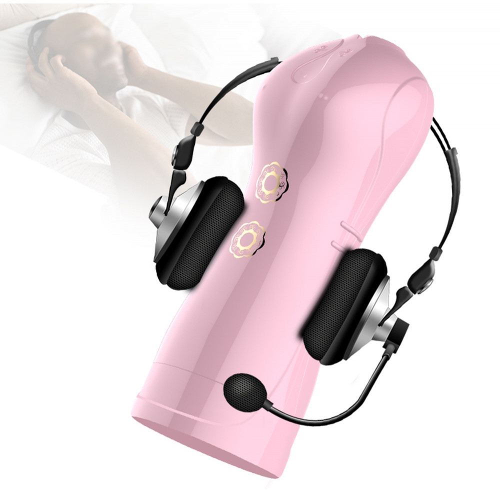  - Мастурбатор з вібростимуляцією FOXSHOW Vibrating and Flashing Masturbation Cup Pink USB 7+7 Function, BS6300022 5