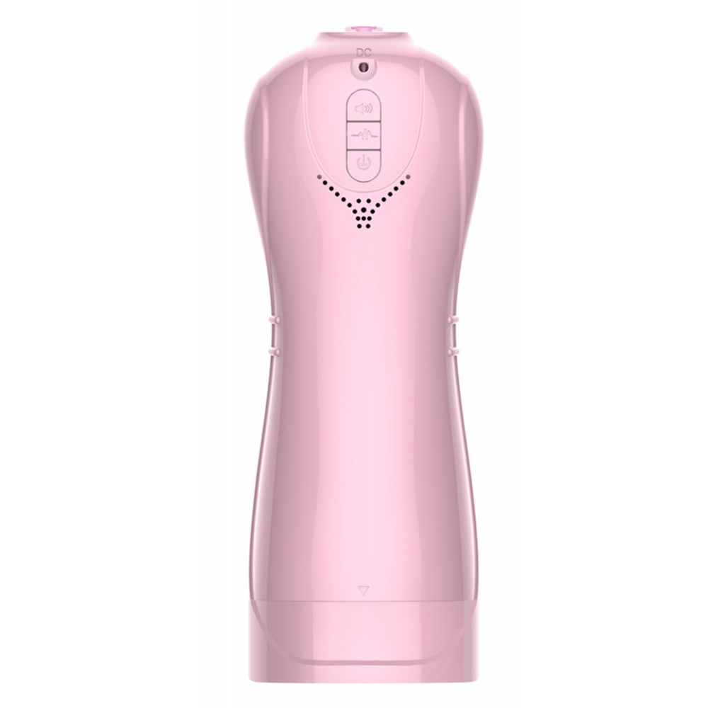  - Мастурбатор з вібростимуляцією FOXSHOW Vibrating and Flashing Masturbation Cup Pink USB 7+7 Function, BS6300022 2